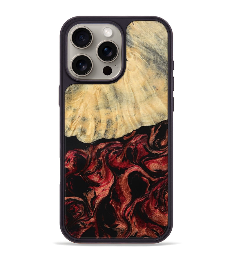 iPhone 16 Pro Max Wood Phone Case - Sincere (Red, 790393)