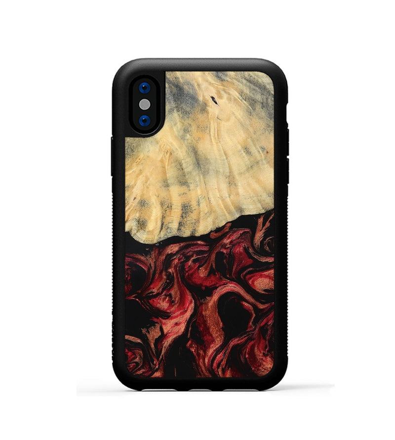 iPhone Xs Wood Phone Case - Sincere (Red, 790393)