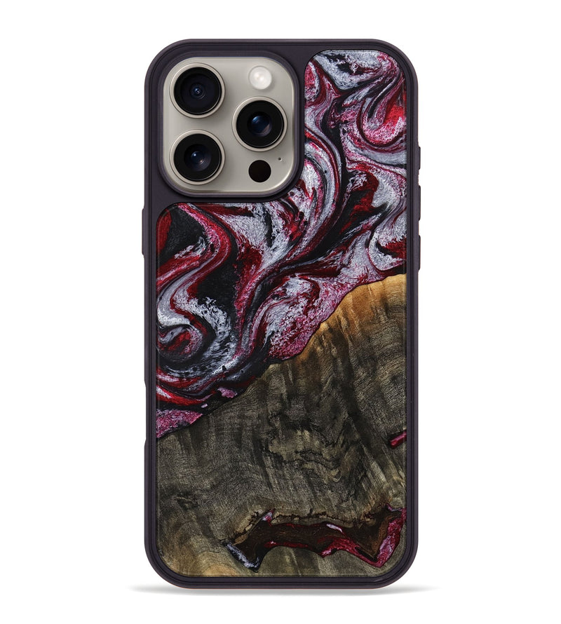 iPhone 16 Pro Max Wood Phone Case - Abagail (Red, 790394)
