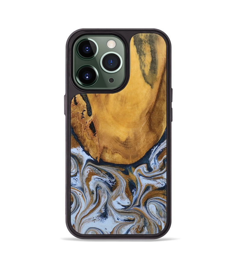 iPhone 13 Pro Wood Phone Case - Lyra (Teal & Gold, 790399)