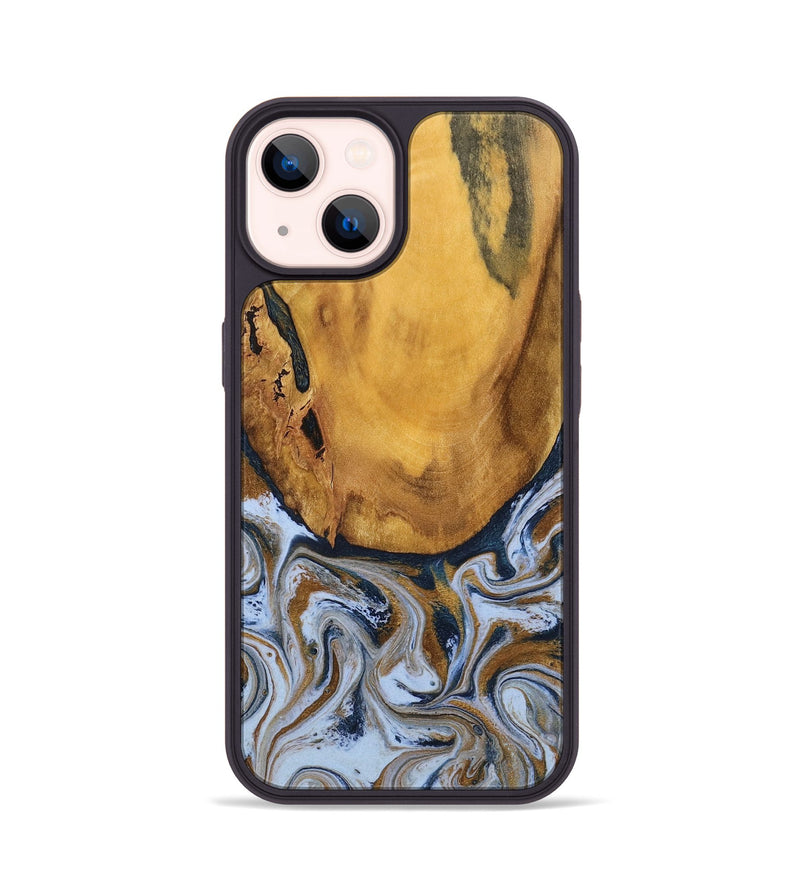 iPhone 14 Wood Phone Case - Lyra (Teal & Gold, 790399)