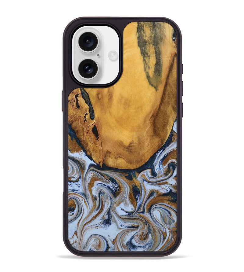 iPhone 16 Plus Wood Phone Case - Lyra (Teal & Gold, 790399)