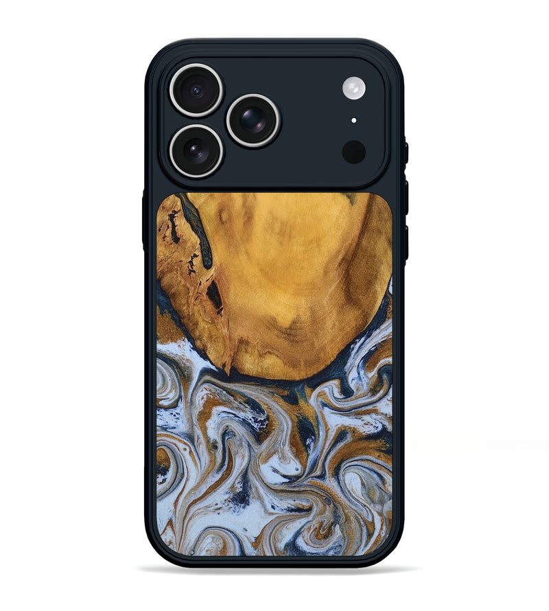 iPhone 17 Pro Max Wood Phone Case - Lyra (Teal & Gold, 790399)