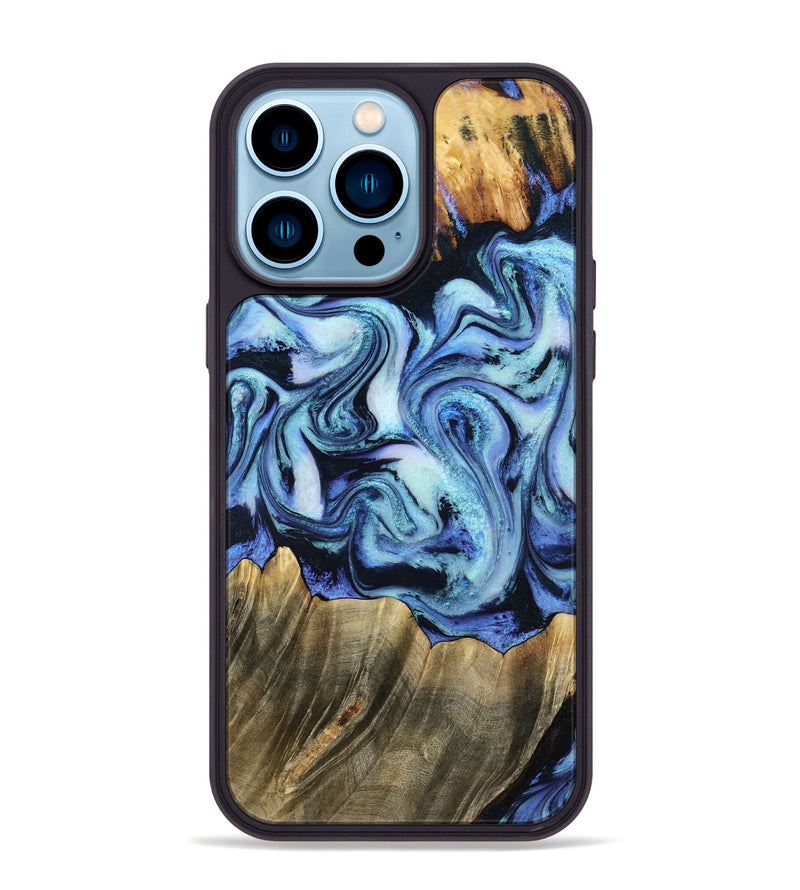 iPhone 14 Pro Max Wood Phone Case - Sybil (Blue, 790433)