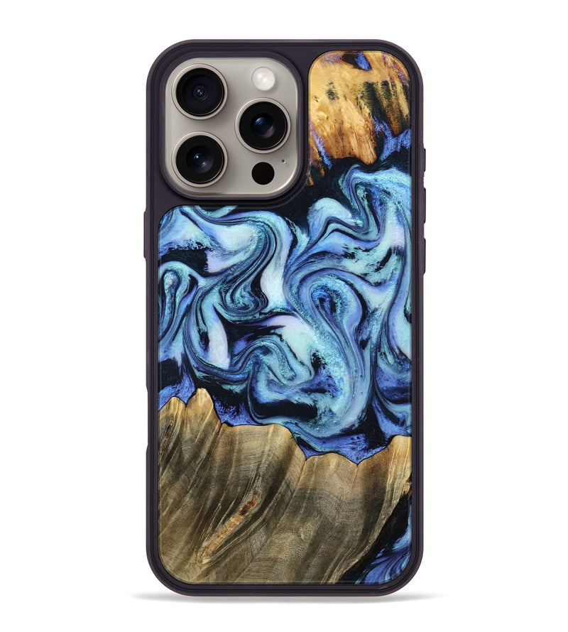 iPhone 16 Pro Max Wood Phone Case - Sybil (Blue, 790433)