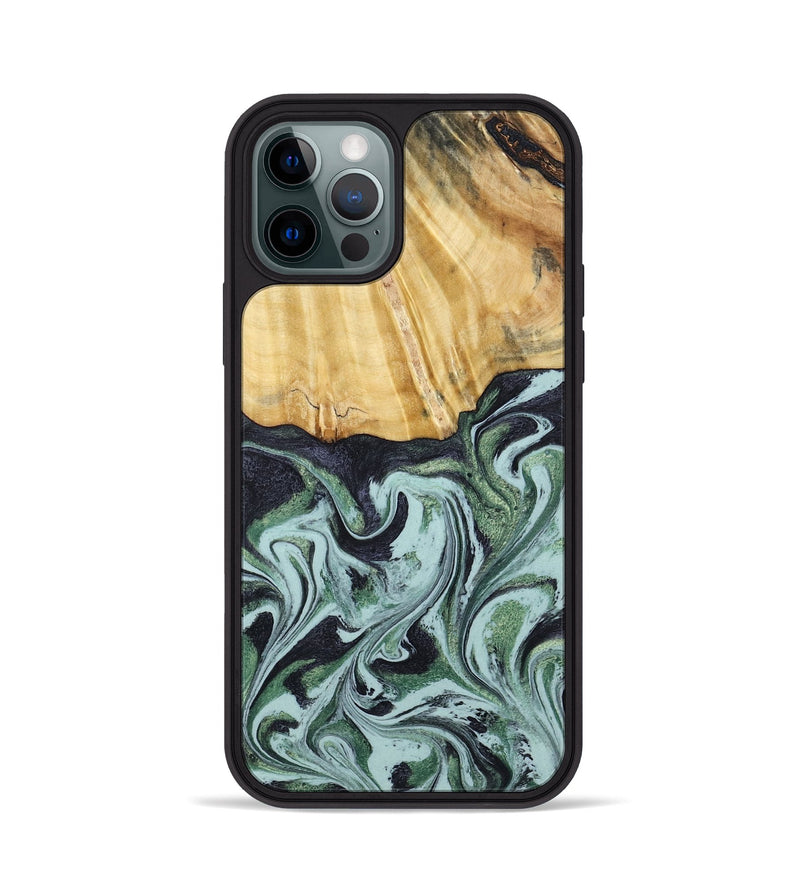 iPhone 12 Pro Wood Phone Case - Armand (Green, 790435)