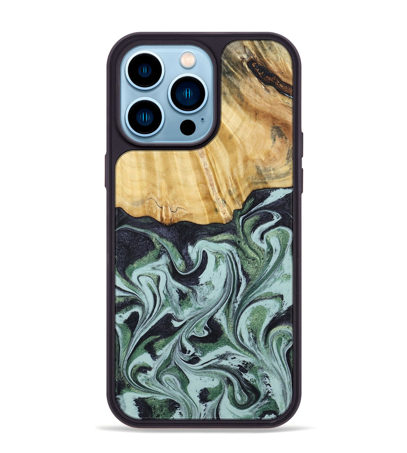 iPhone 14 Pro Max Wood Phone Case - Armand (Green, 790435)
