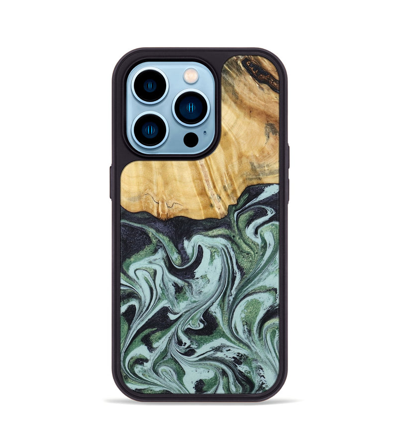 iPhone 14 Pro Wood Phone Case - Armand (Green, 790435)
