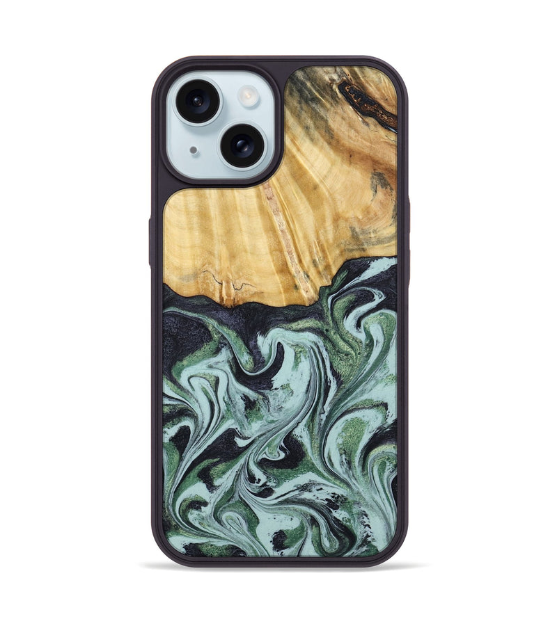 iPhone 15 Wood Phone Case - Armand (Green, 790435)