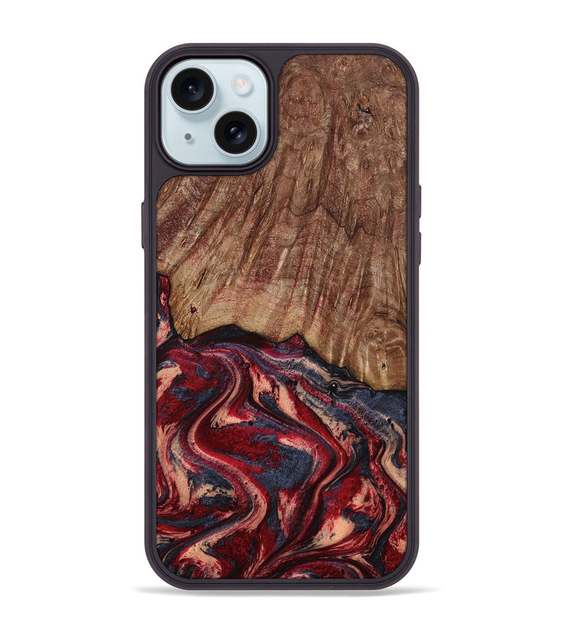 iPhone 15 Plus Wood Phone Case - Jenny (Red, 790512)