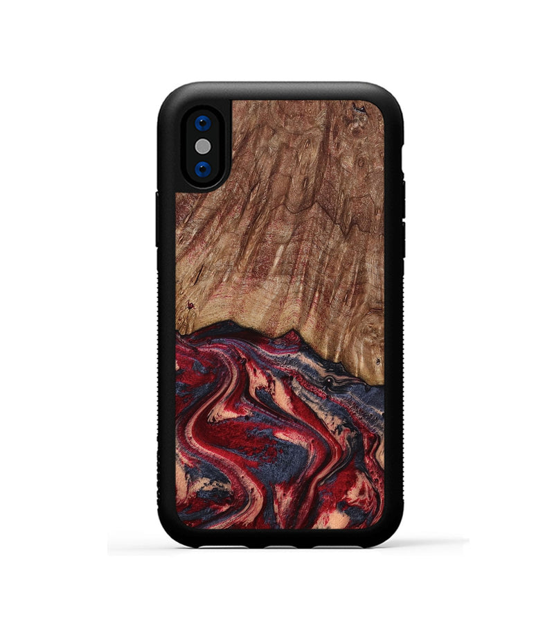iPhone Xs Wood Phone Case - Jenny (Red, 790512)