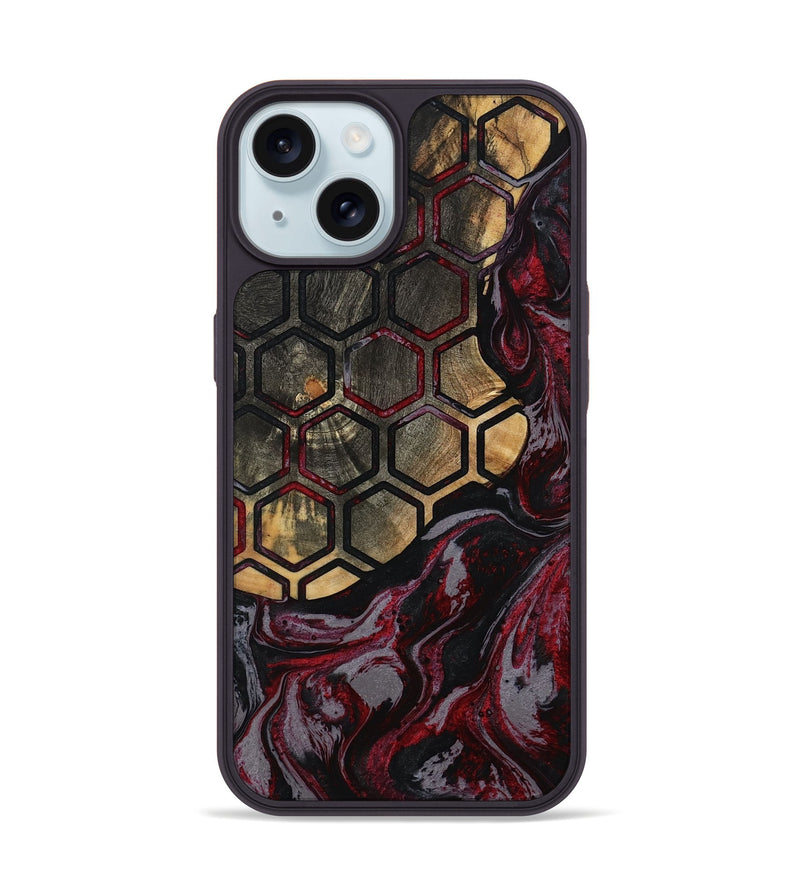 iPhone 15 Wood Phone Case - Eboni (Pattern, 790533)