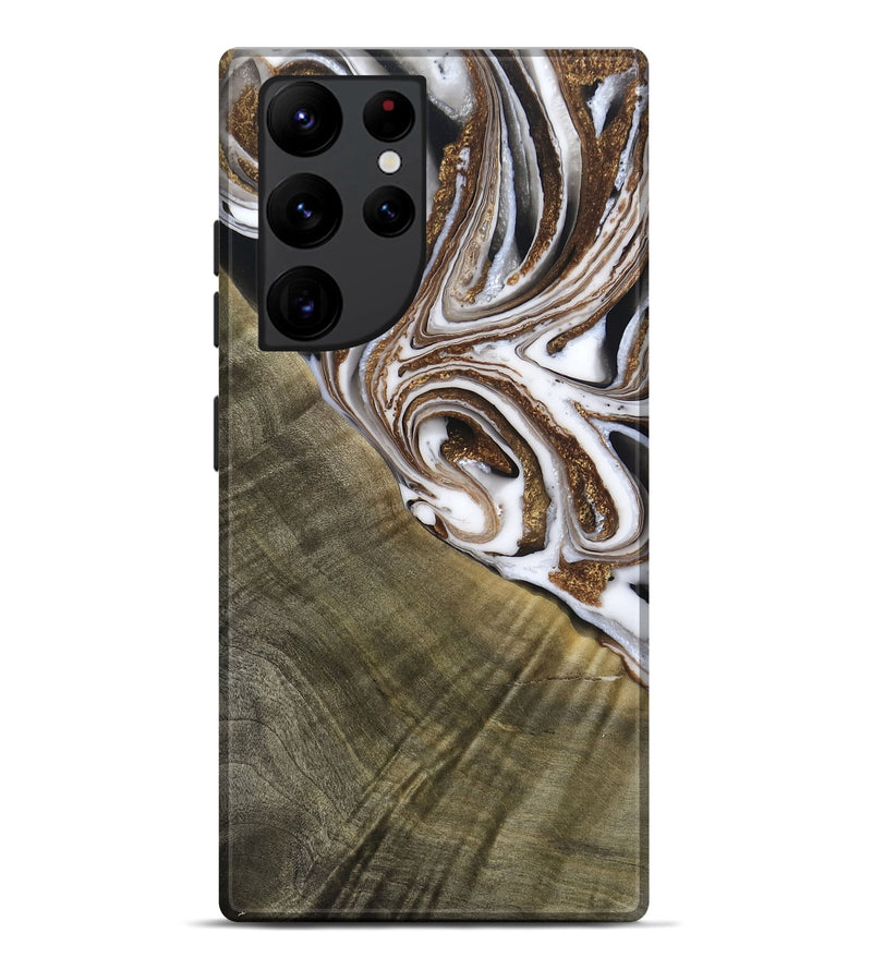 Galaxy S22 Ultra Wood Live Edge Phone Case - Maisy (Black & White, 790594)