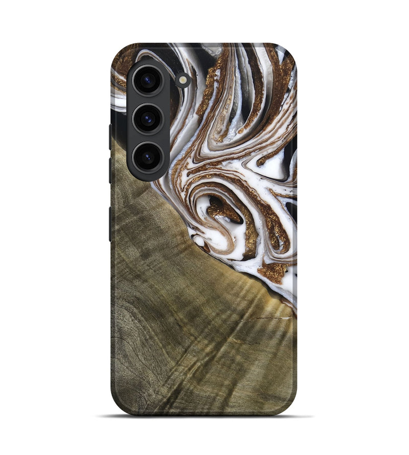 Galaxy S23 Wood Live Edge Phone Case - Maisy (Black & White, 790594)