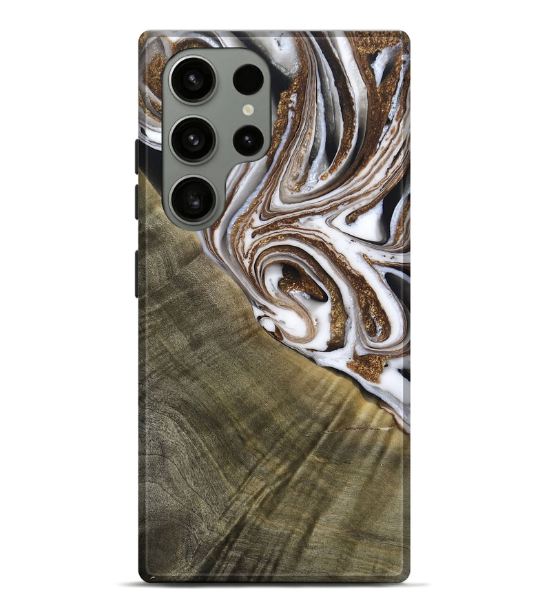 Galaxy S23 Ultra Wood Live Edge Phone Case - Maisy (Black & White, 790594)
