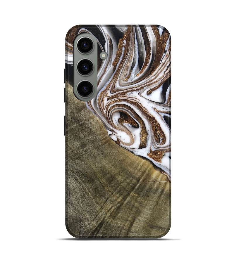 Galaxy S24 Wood Live Edge Phone Case - Maisy (Black & White, 790594)