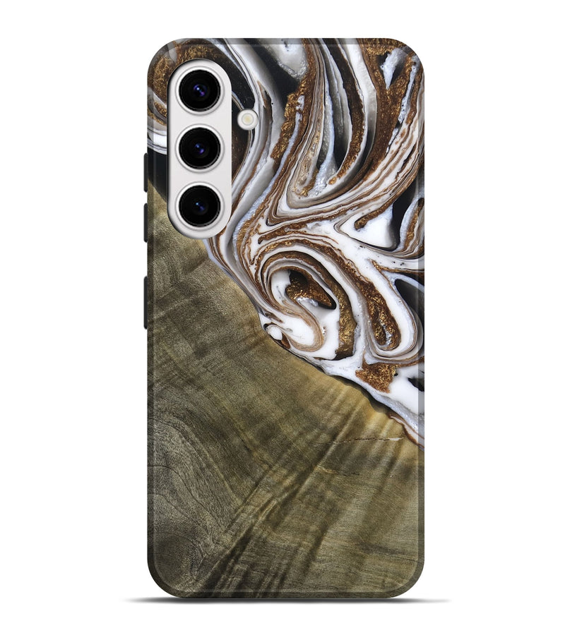 Galaxy S25 Plus Wood Live Edge Phone Case - Maisy (Black & White, 790594)