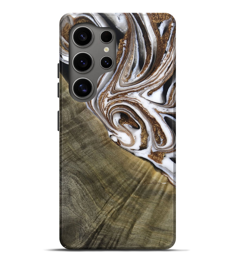 Galaxy S25 Ultra Wood Live Edge Phone Case - Maisy (Black & White, 790594)