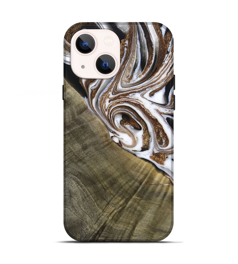 iPhone 13 Wood Live Edge Phone Case - Maisy (Black & White, 790594)