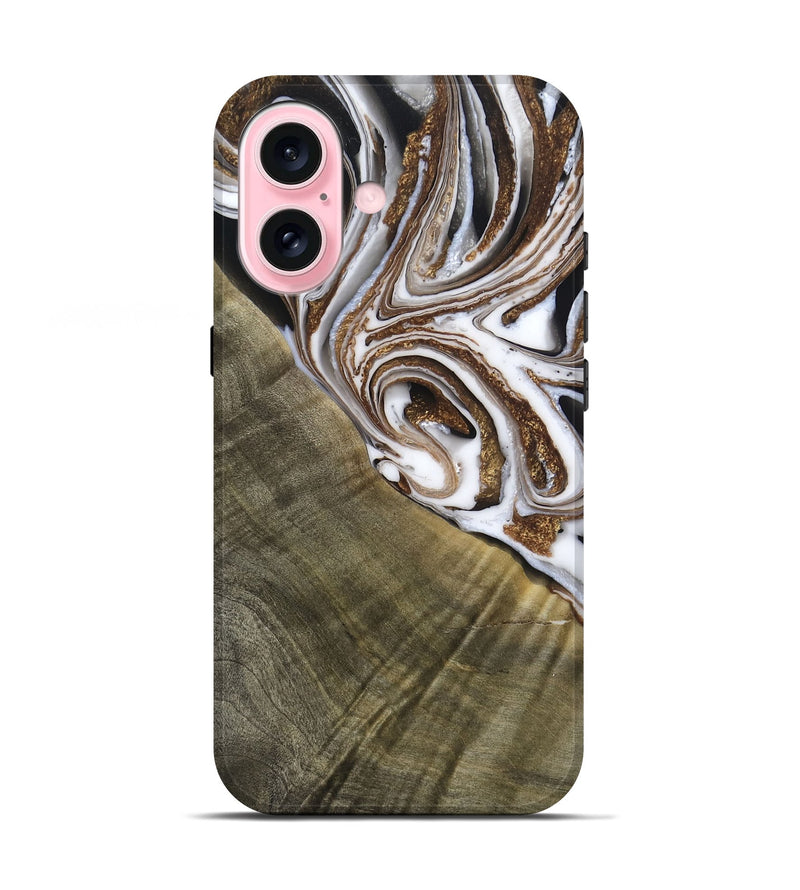 iPhone 17 Wood Live Edge Phone Case - Maisy (Black & White, 790594)