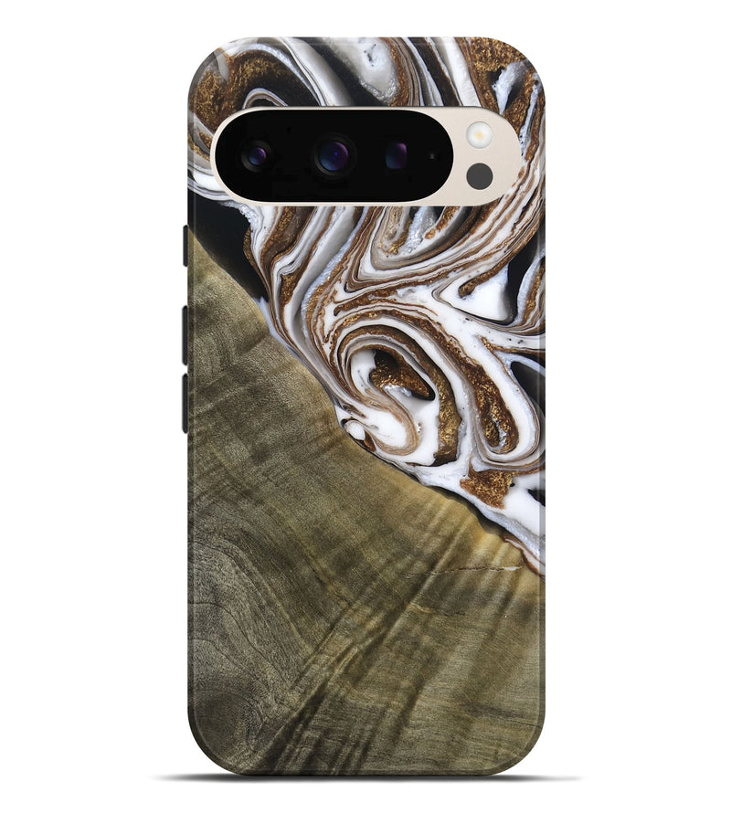 Pixel 10 Pro XL Wood Live Edge Phone Case - Maisy (Black & White, 790594)