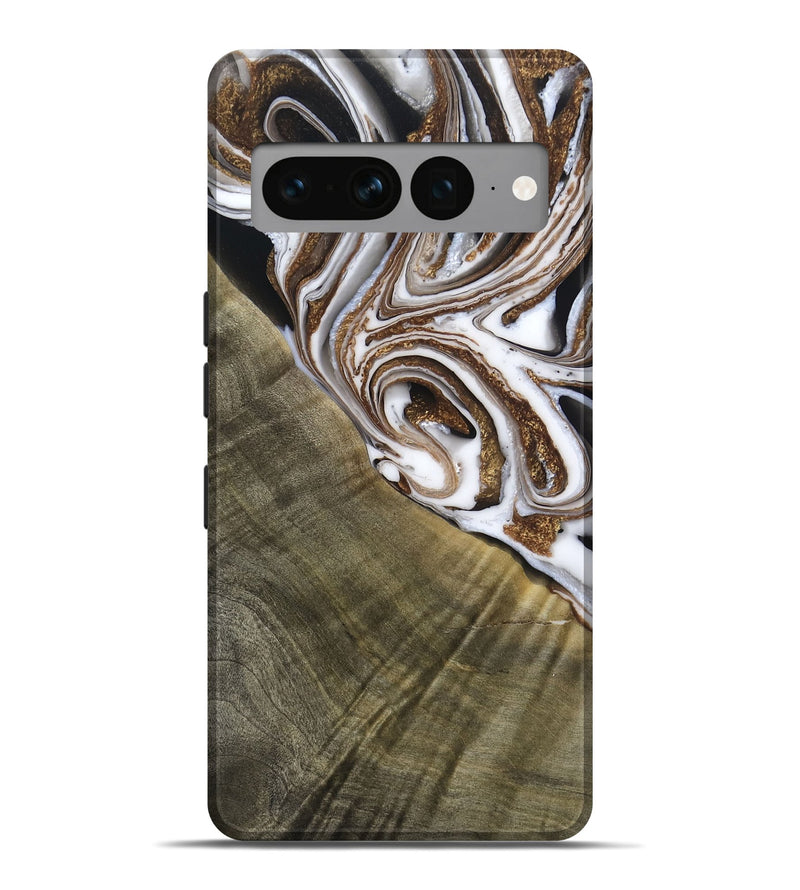 Pixel 7 Pro Wood Live Edge Phone Case - Maisy (Black & White, 790594)