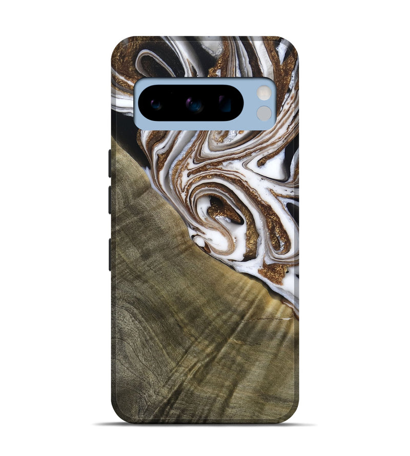 Pixel 8 Pro Wood Live Edge Phone Case - Maisy (Black & White, 790594)