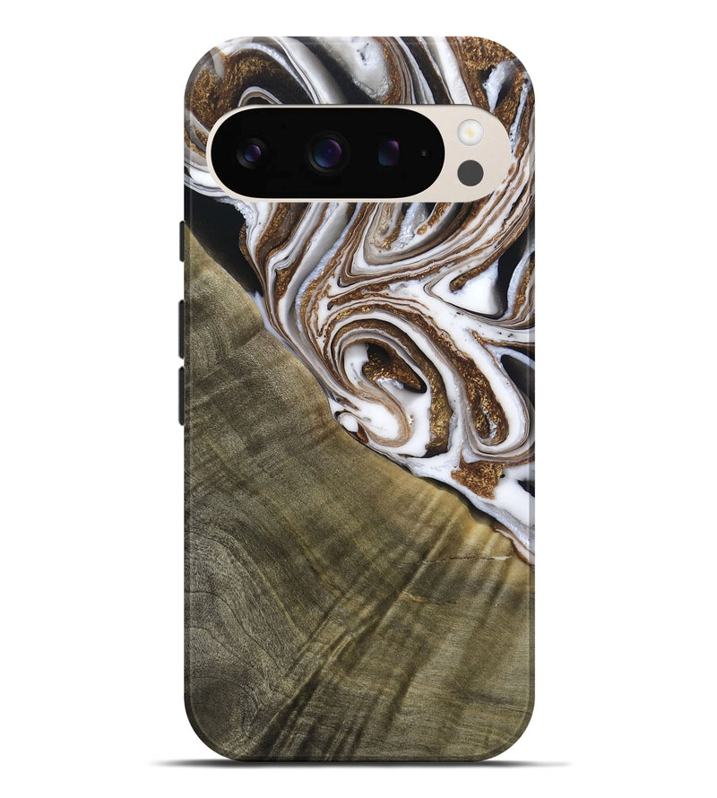 Pixel 9 Pro XL Wood Live Edge Phone Case - Maisy (Black & White, 790594)
