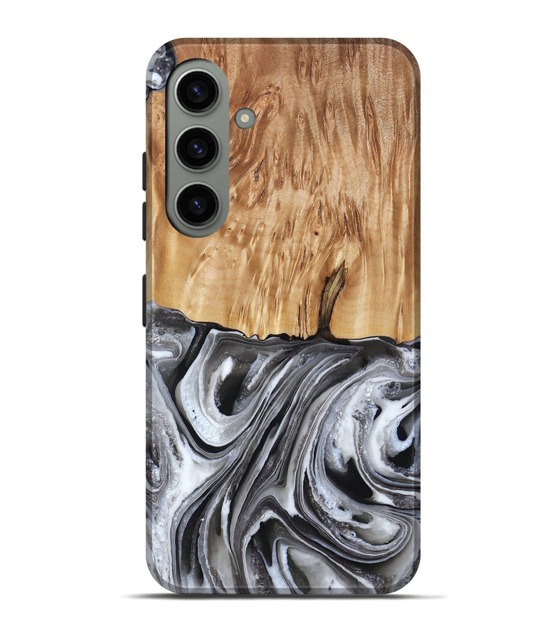 Galaxy S24 Plus Wood Live Edge Phone Case - Rivka (Black & White, 790596)