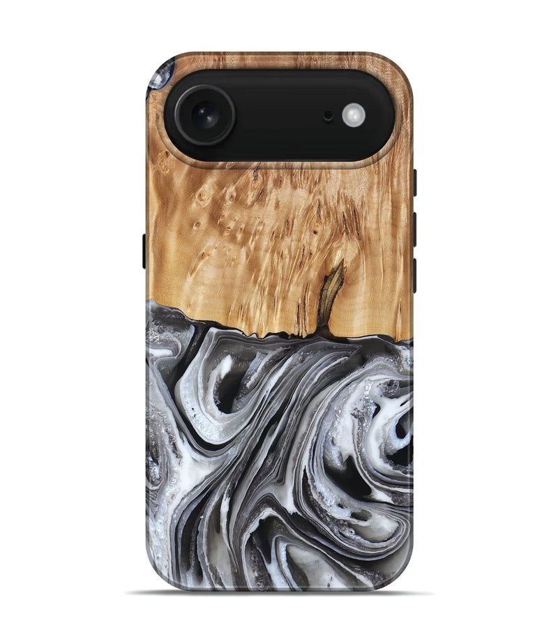 iPhone 17 Air Wood Live Edge Phone Case - Rivka (Black & White, 790596)