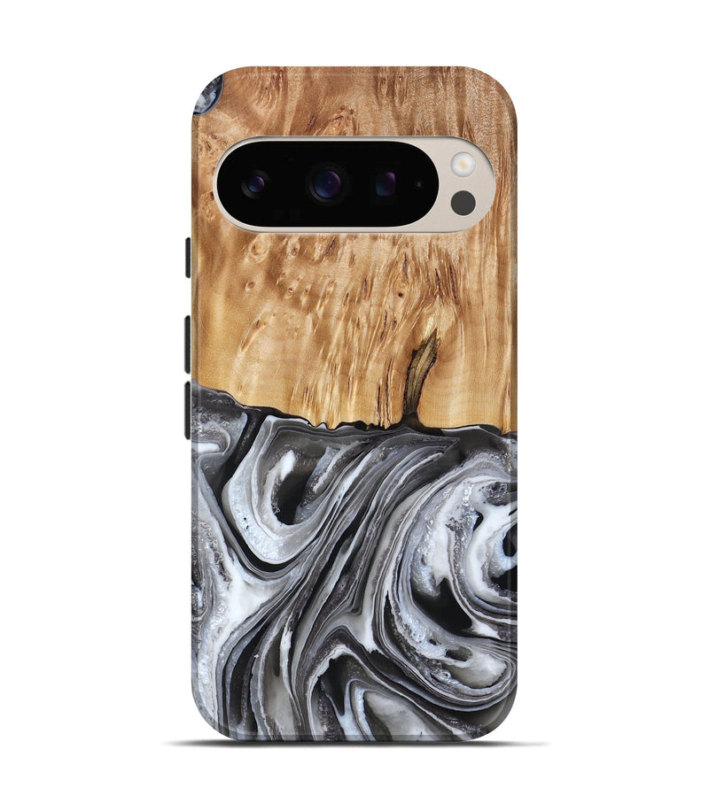 Pixel 10 Wood Live Edge Phone Case - Rivka (Black & White, 790596)
