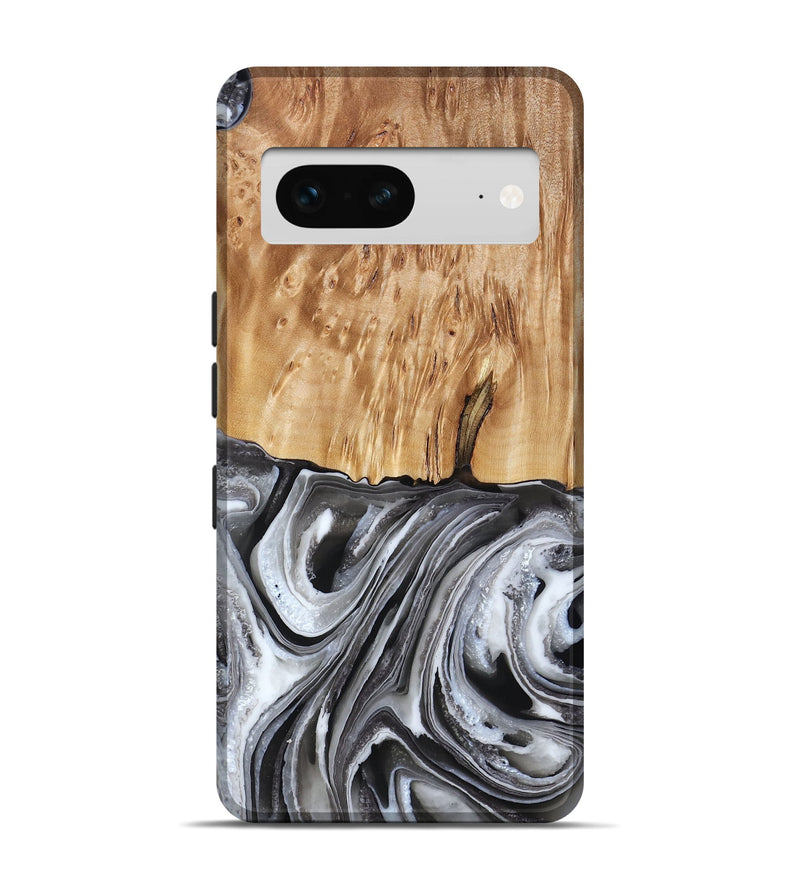 Pixel 7 Wood Live Edge Phone Case - Rivka (Black & White, 790596)