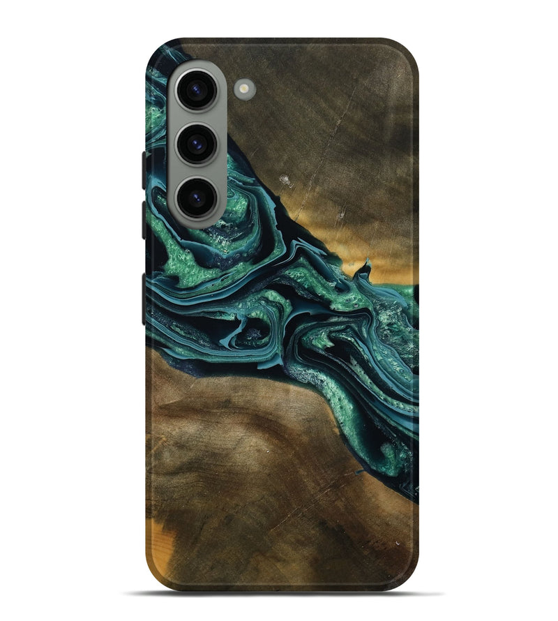 Galaxy S23 Plus Wood Live Edge Phone Case - Roswell (Green, 790605)
