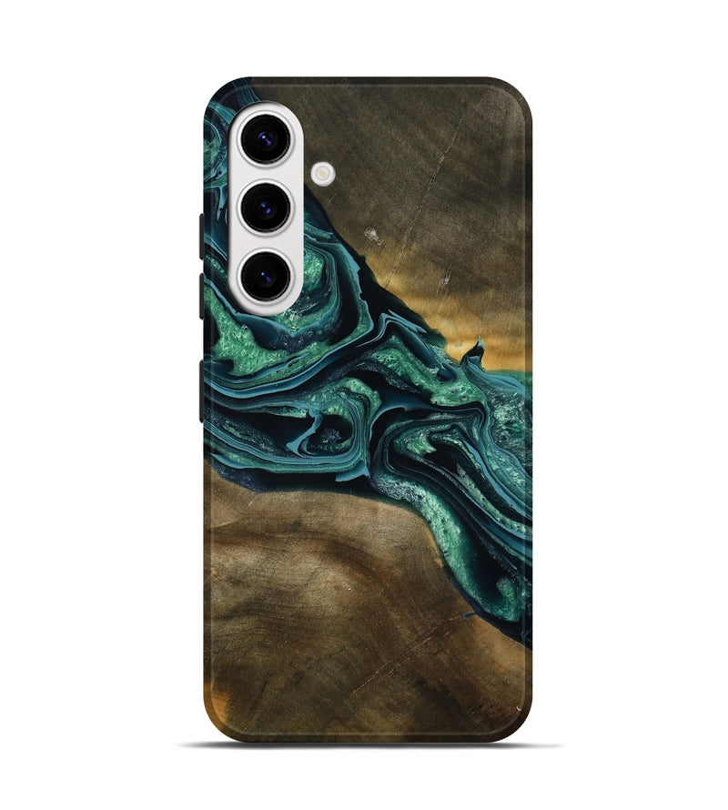 Galaxy S25 Wood Live Edge Phone Case - Roswell (Green, 790605)