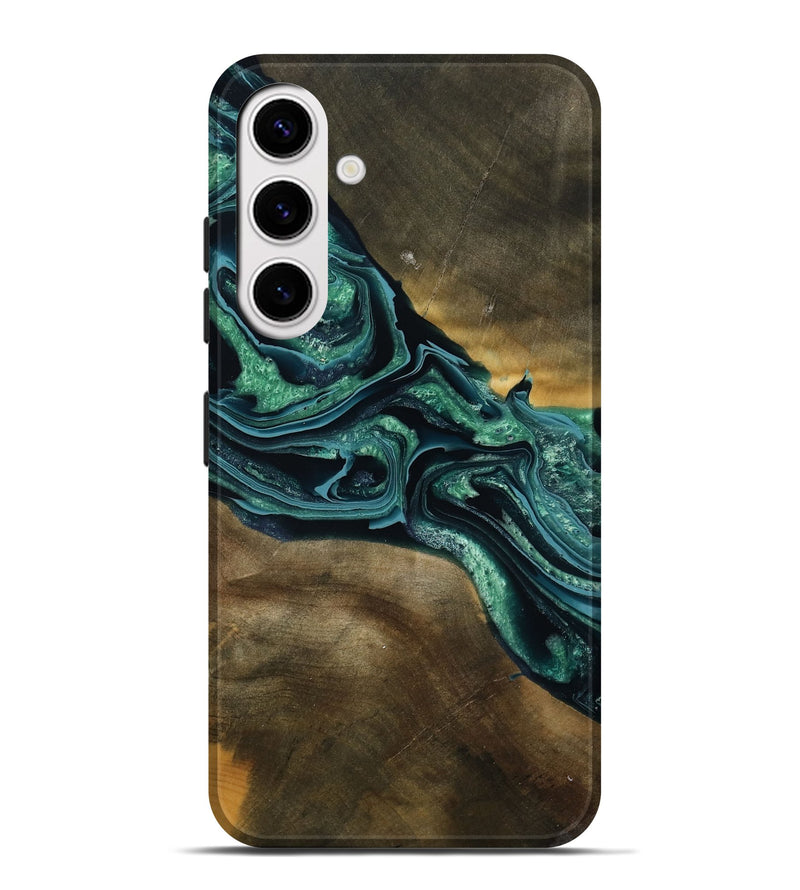 Galaxy S25 Plus Wood Live Edge Phone Case - Roswell (Green, 790605)