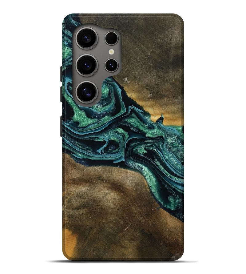 Galaxy S25 Ultra Wood Live Edge Phone Case - Roswell (Green, 790605)
