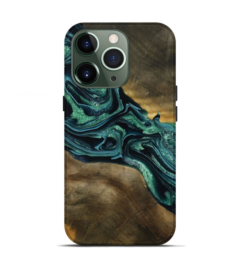 iPhone 13 Pro Wood Live Edge Phone Case - Roswell (Green, 790605)