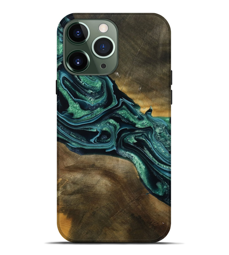 iPhone 13 Pro Max Wood Live Edge Phone Case - Roswell (Green, 790605)