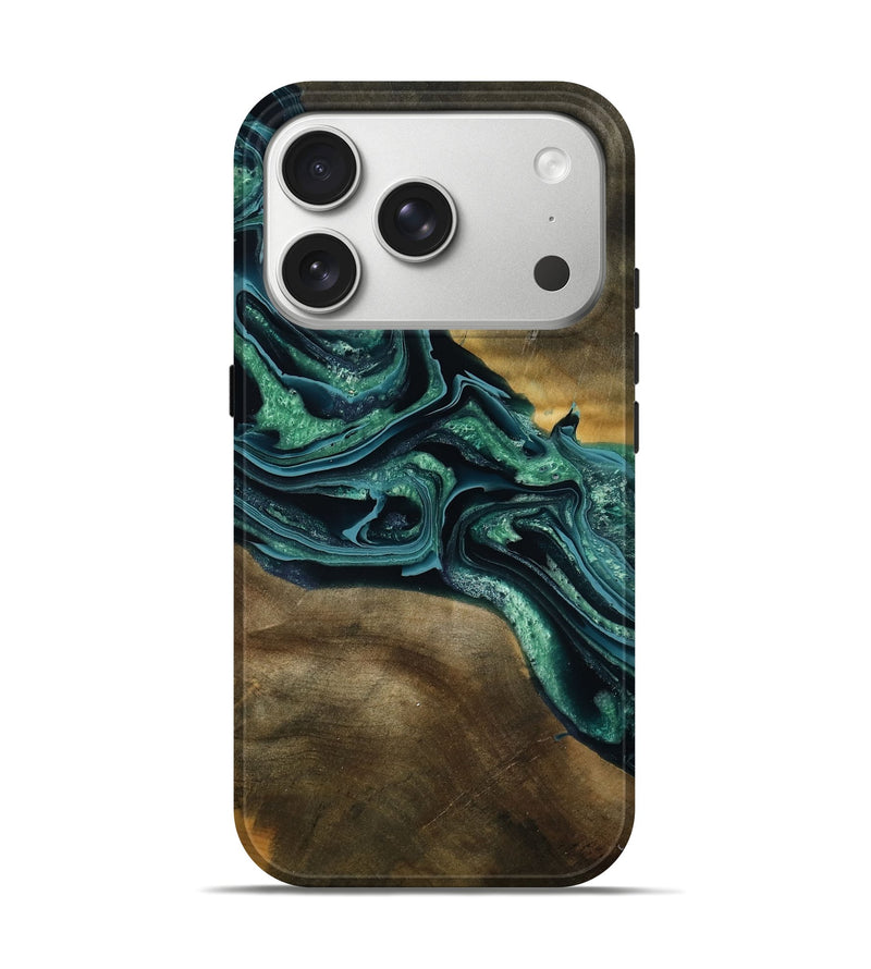 iPhone 17 Pro Wood Live Edge Phone Case - Roswell (Green, 790605)