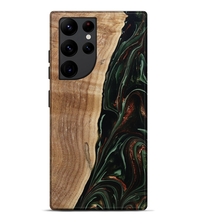 Galaxy S22 Ultra Wood Live Edge Phone Case - Lisette (Green, 790610)