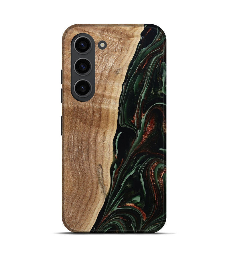 Galaxy S23 Wood Live Edge Phone Case - Lisette (Green, 790610)