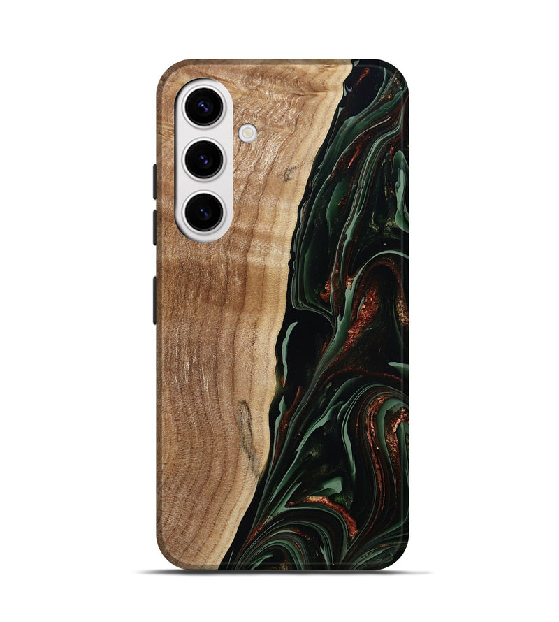 Galaxy S25 Wood Live Edge Phone Case - Lisette (Green, 790610)