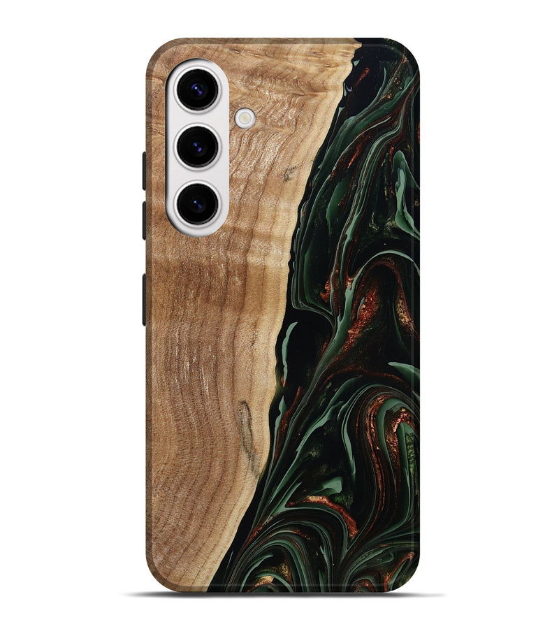 Galaxy S25 Plus Wood Live Edge Phone Case - Lisette (Green, 790610)