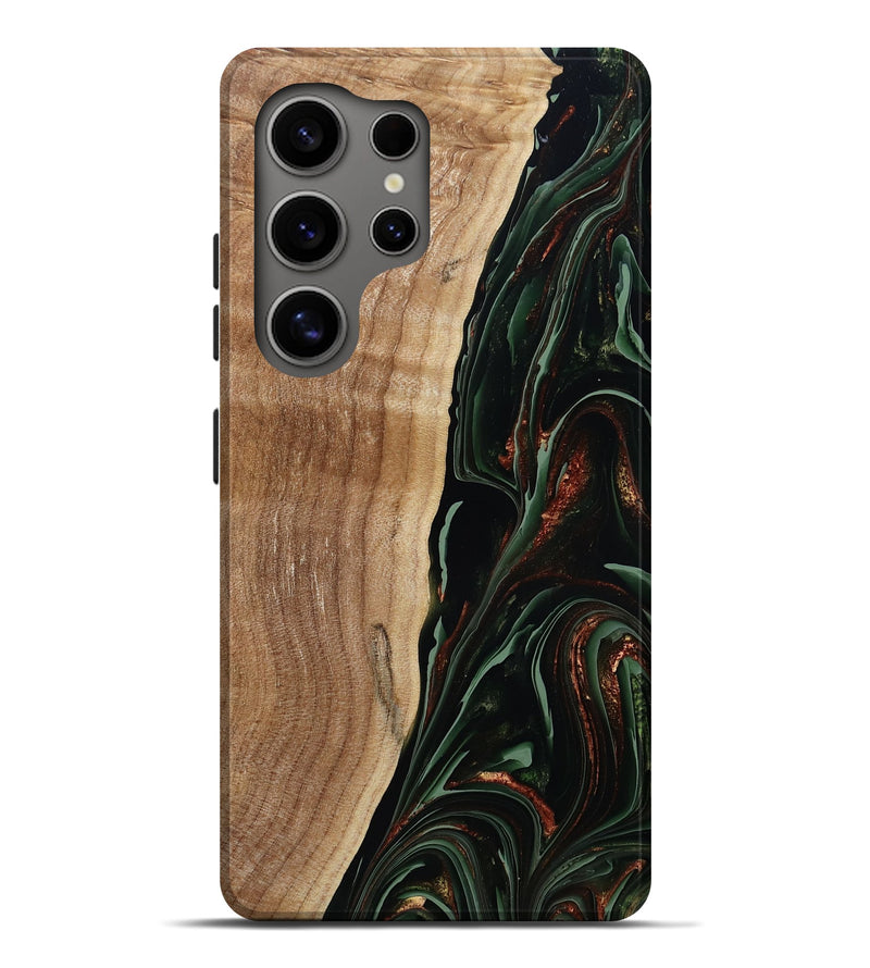 Galaxy S25 Ultra Wood Live Edge Phone Case - Lisette (Green, 790610)