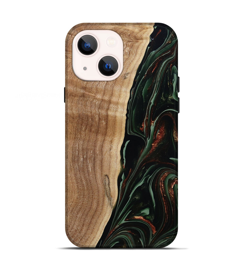 iPhone 13 Wood Live Edge Phone Case - Lisette (Green, 790610)