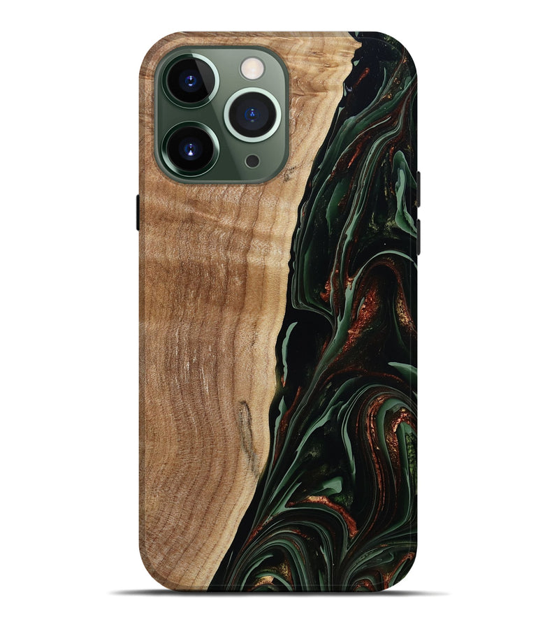 iPhone 13 Pro Max Wood Live Edge Phone Case - Lisette (Green, 790610)