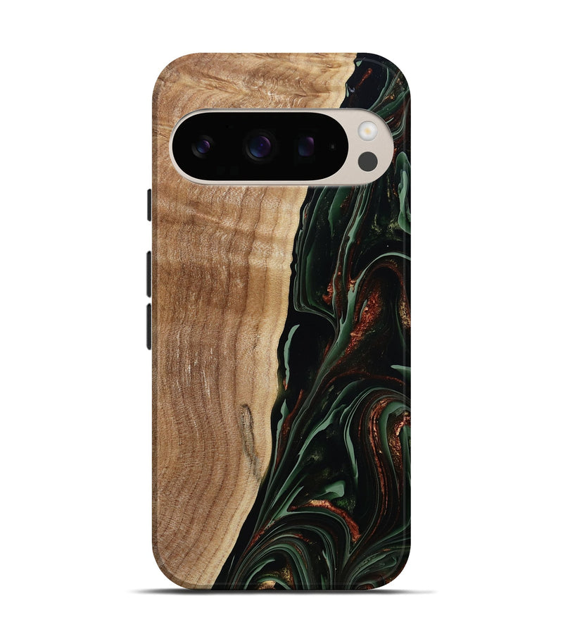 Pixel 10 Wood Live Edge Phone Case - Lisette (Green, 790610)