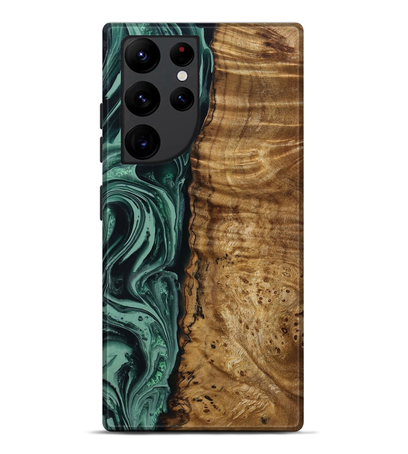 Galaxy S22 Ultra Wood Live Edge Phone Case - Amiya (Green, 790612)