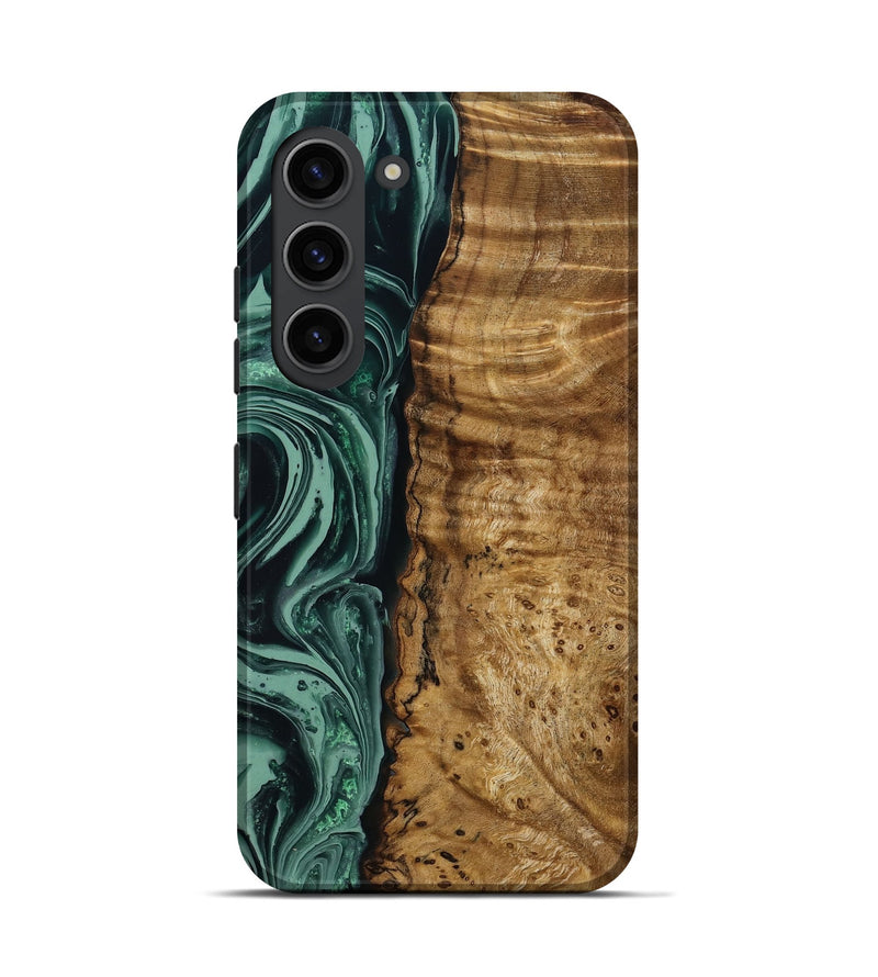 Galaxy S23 Wood Live Edge Phone Case - Amiya (Green, 790612)