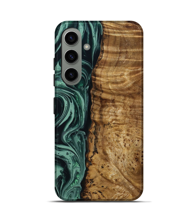 Galaxy S24 Wood Live Edge Phone Case - Amiya (Green, 790612)